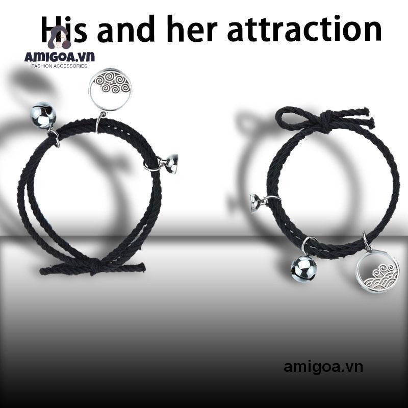 【Giaigoa.Vn】Vòng Đeo Tay Cao Su Nam Châm Hình Chuông Tình Yêu Hút Ẩm Cho Cặp Đôi