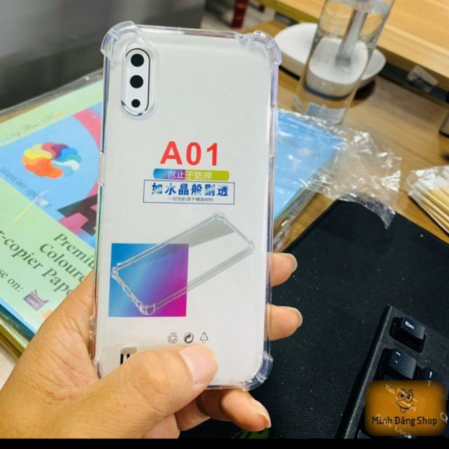 Ốp lưng Samsung A01 dẻo trong suốt chống sốc 4 cạnh chống va đập