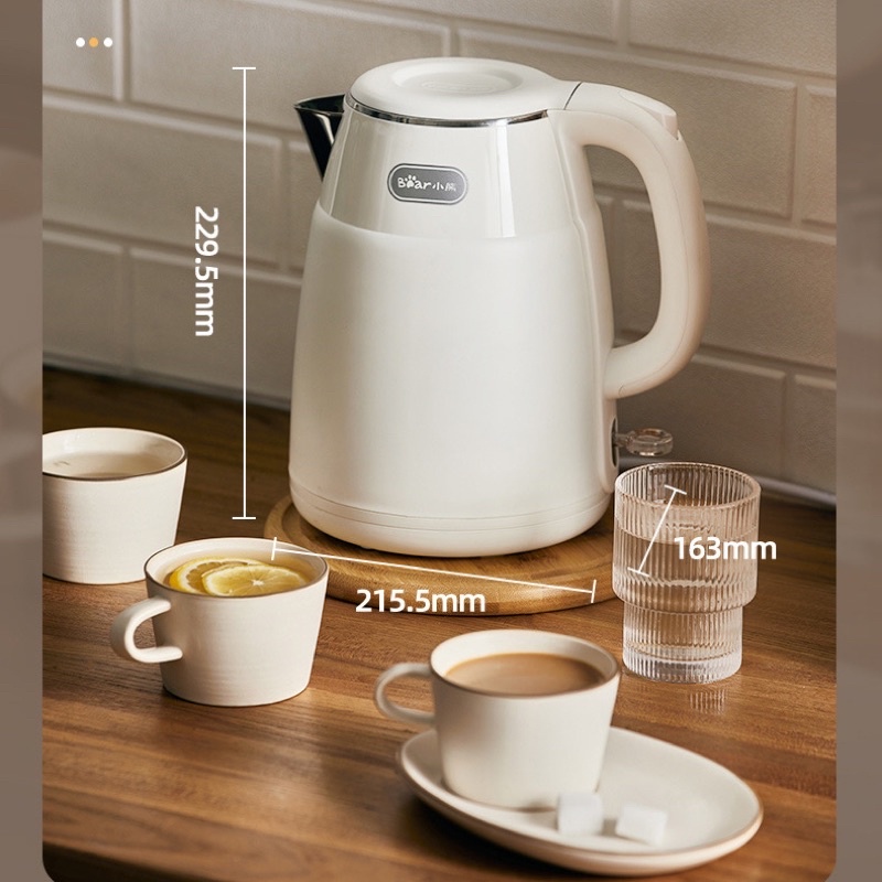 Ấm siêu tốc BEAR ZDH-Q15U8 / ZDH-D17H1  dung tích 1.5L màu trắng chống nóng , tiết kiệm điện , nhanh sôi