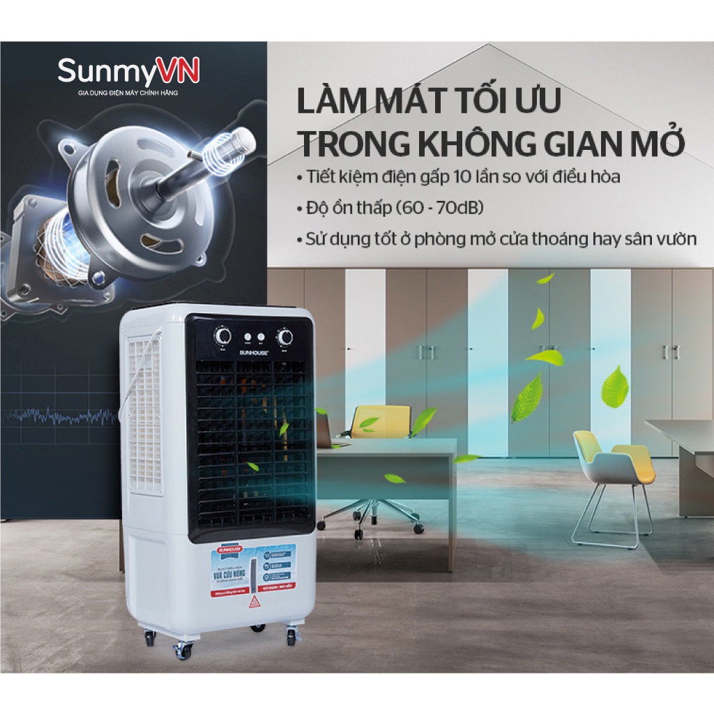 Quạt điều hoà SUNHOUSE SHD7750 Dung Tích 40 Lít