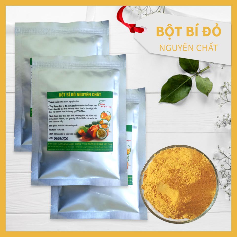 Bột Bí Đỏ [Bột Rau Củ] Tạo Màu Thực Phẩm Tự Nhiên Nguyên Chất Màu Vàng 20gr/50gr/100gr