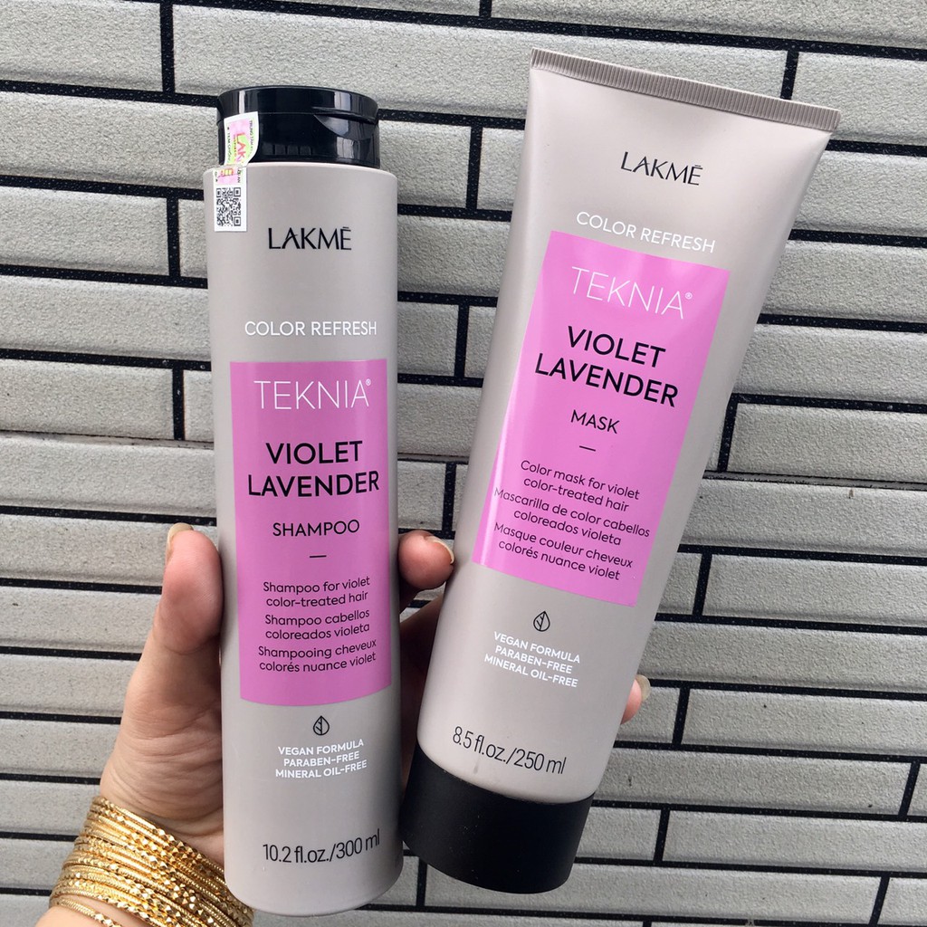 ( New 2020) Kem hấp dưỡng màu cho tóc nhuộm tím Teknia Lakme Violet  Refresh Color Treatment 250ml