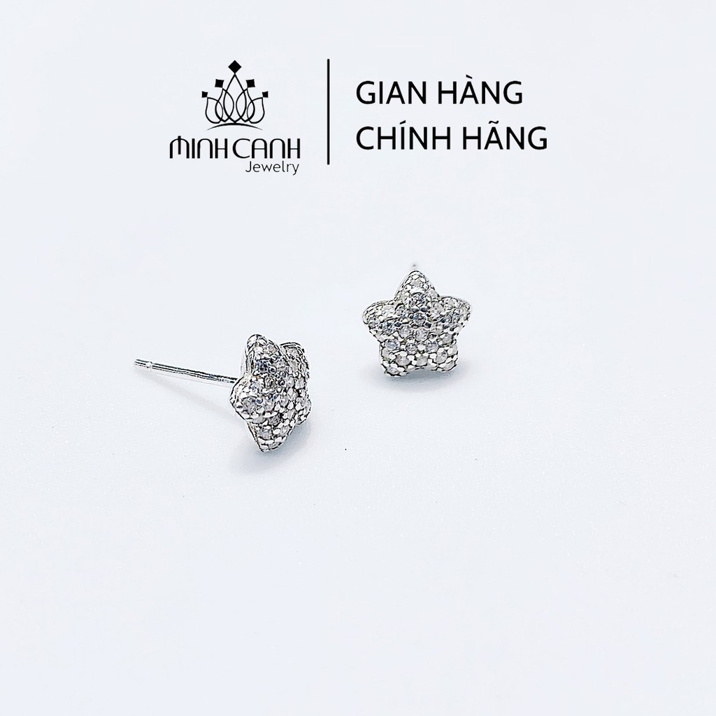Bông Tai Bạc Sao Phồng Đính Đá - Minh Canh Jewelry