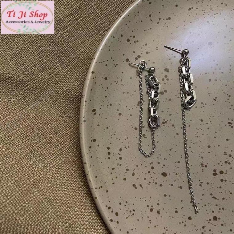 Khuyên tai dạng chuỗi không đối xứng phong cách hiphop