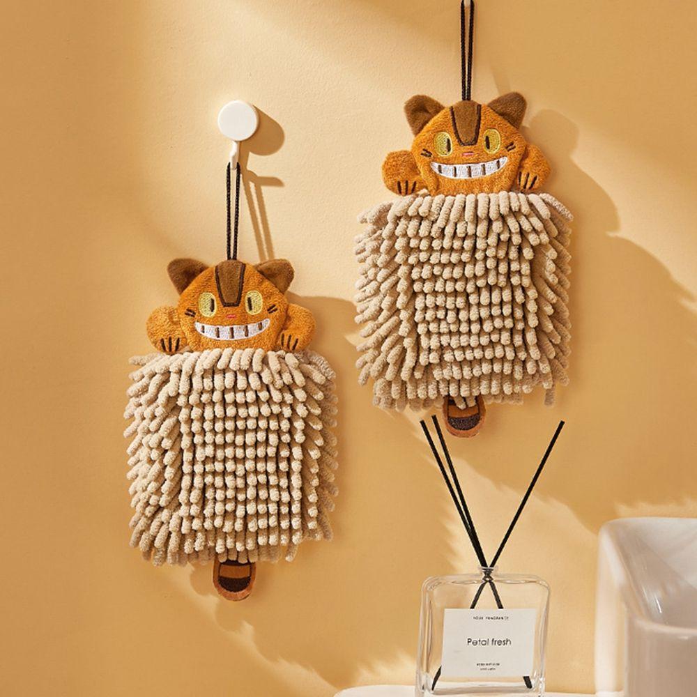 Khăn Lau Tay Bằng Sợi Microfiber Mềm Hình Mèo Chenille Cho Nhà Bếp Nhà Tắm