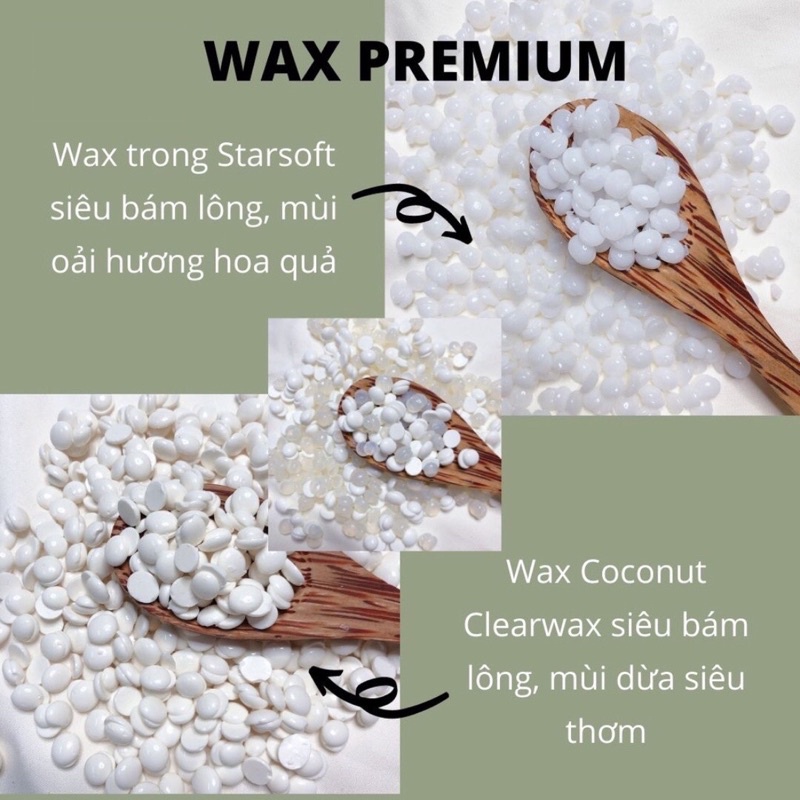 Sáp wax lông sữa dừa SIÊU BÁM LÔNG, tặng que , thơm ( trong suốt và coconut) đi sạch cả râu nam ngắn, cặng