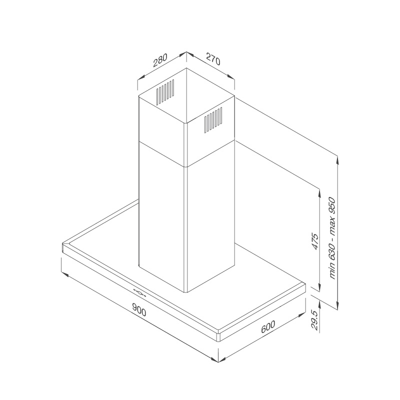 [FREESHIP HCM] Máy Hút Mùi Malloca Slim K4250 - Công suất hút 750m3/h