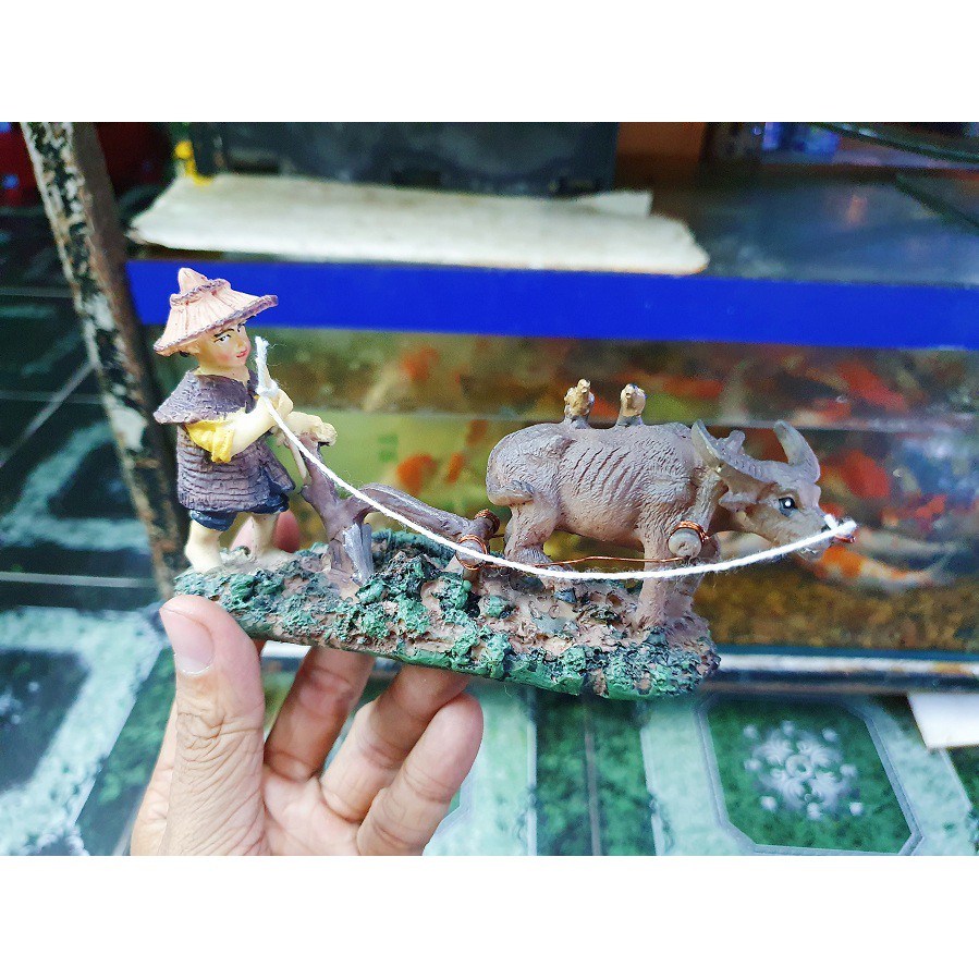 CHÚ TIỂU CHĂN TRÂU TRANG TRÍ HỒ CÁ NON BỘ 14x3x9cm