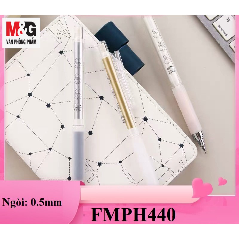 Chì Bấm M&amp;G FMPH4403A 0.5 thân trắng , đựng trong cái túi treo có hình con Thỏ-1 cây