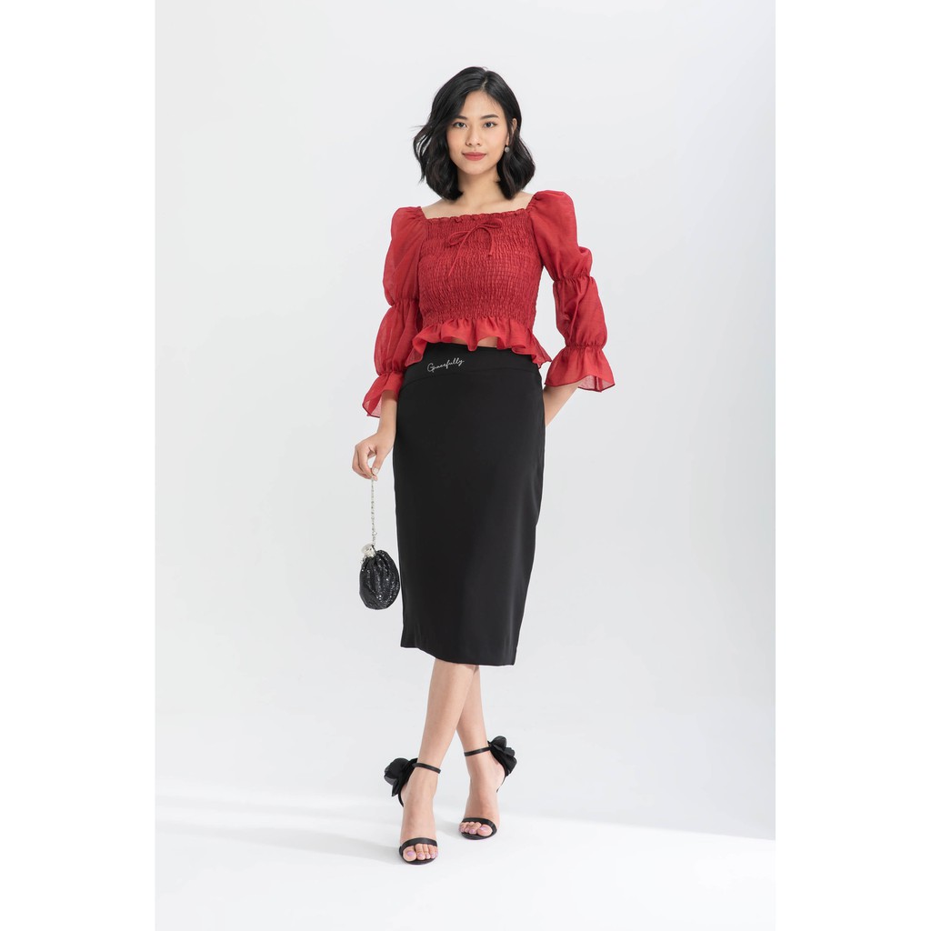 Chân váy lụa gracefully nữ IVY moda MS 30M6441