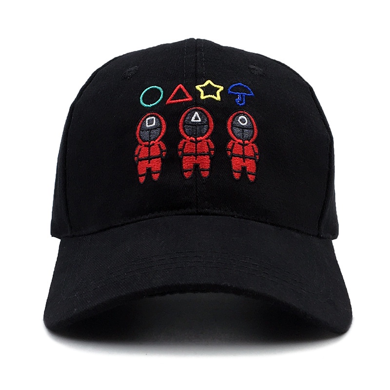 Mũ lưỡi trai 100% cotton thêu chữ SQUID GAME mới