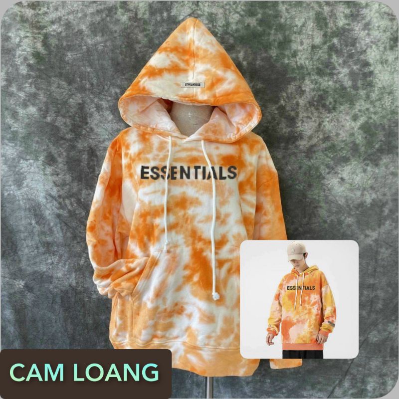 Áo nỉ hoodie Màu Loang Essentials In cao su nổi Hogoto shop , áo nỉ bông unisex nam nữ (kèm Móc khóa +Bùa yêu)