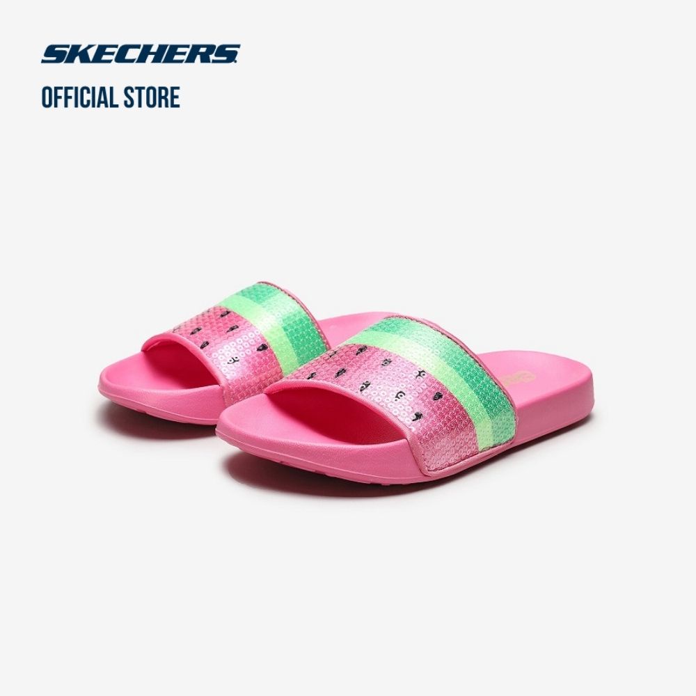 Dép quai ngang bé gái Skechers Sunny Slides - 86994L-PKMT