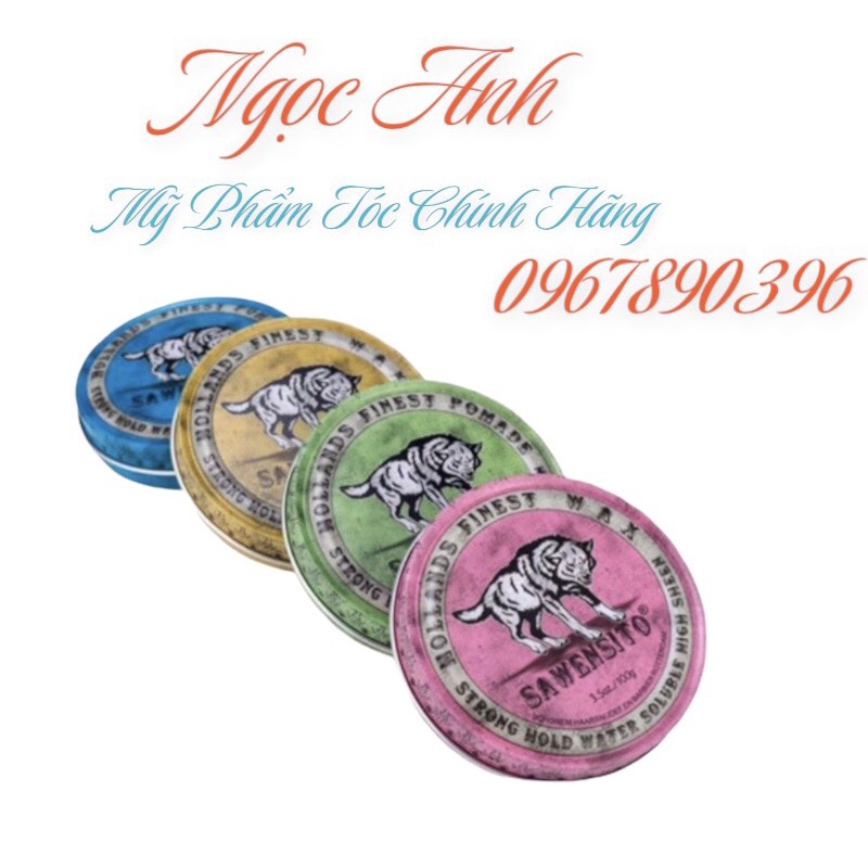 Sáp Vuốt Tóc SAWENSITO Sói Vàng Sói Xanh & Sói Xanh Dương 100gr Tạo Kiểu, Giữ Nếp Cho Tóc. HÀNG CHÍNH HÃNG