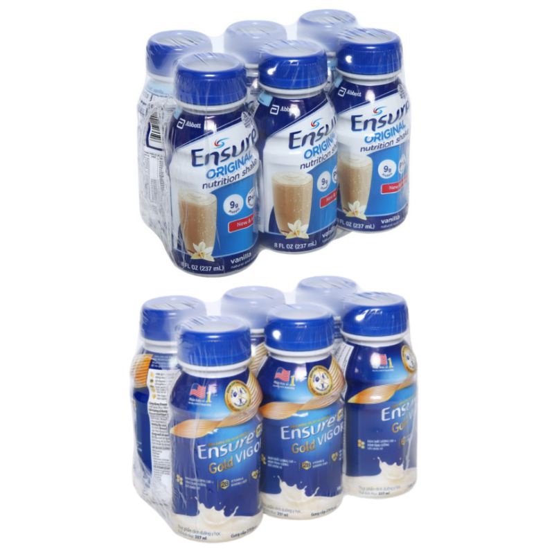 Lốc 6 Chai Sữa Nước Ensure Original / Gold Vani 237ml