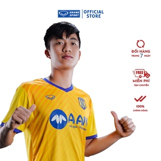 Áo bóng đá bản thi đấu CLB Sông Lam Nghệ An 2022 Sân Nhà Grand Sport Màu Vàng Chính Hãng Chất liệu Polyester Cao cấp