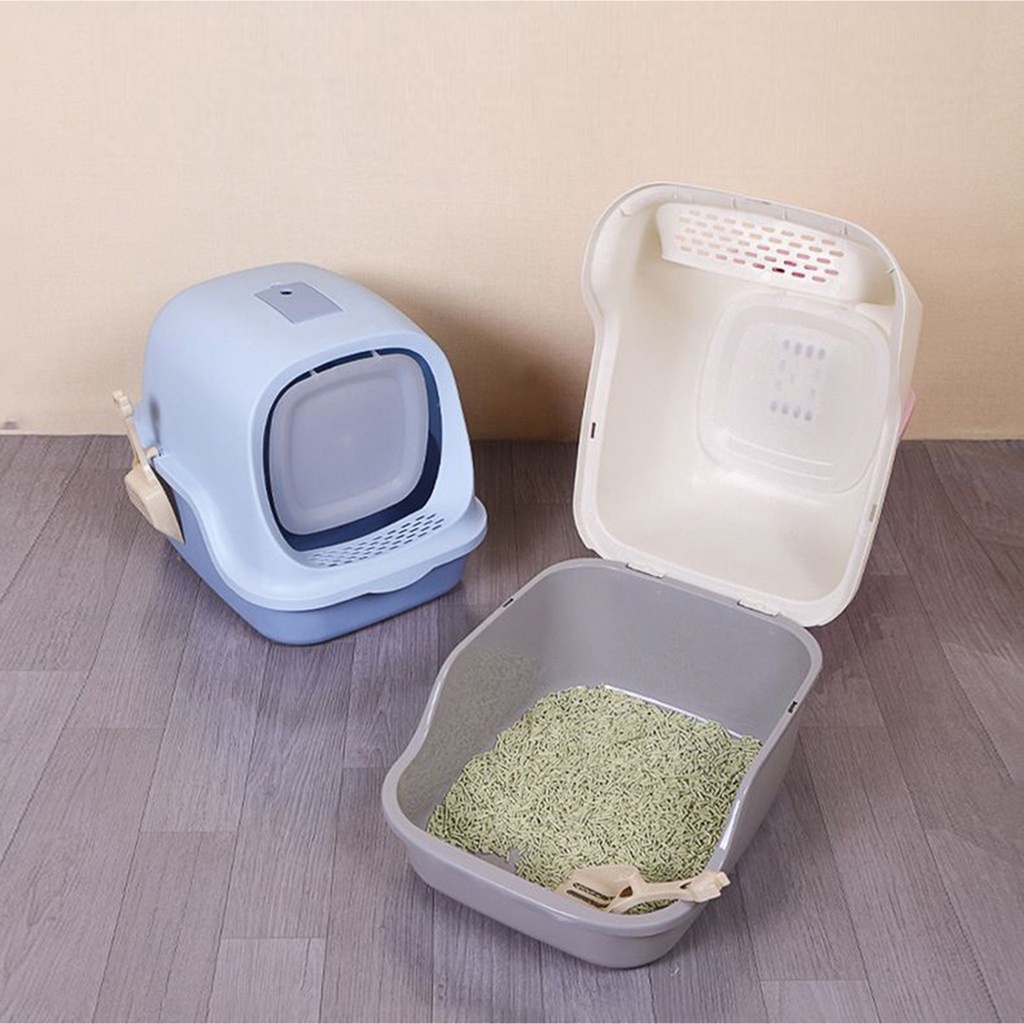 Nhà vệ sinh cho mèo có cửa cỡ lớn - Khay vệ sinh cho mèo có nắp đậy chống văng cát - Hoshi Pet