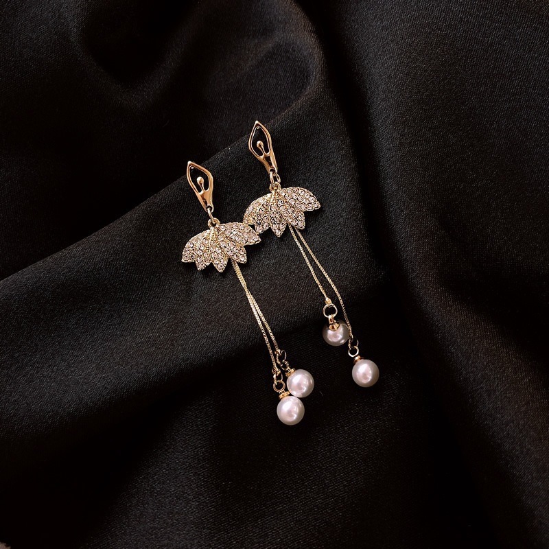 Khuyên Tai Dài Mạ Bạc 925 Đính Ngọc Trai Nhân Tạo Phong Cách Hàn Quốc Cá Tính | BigBuy360 - bigbuy360.vn