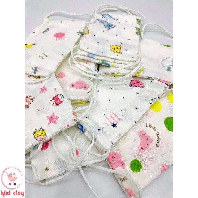 Khẩu Trang Vải Xô Xuất Nhật Cho Bé 0-2 Tuổi