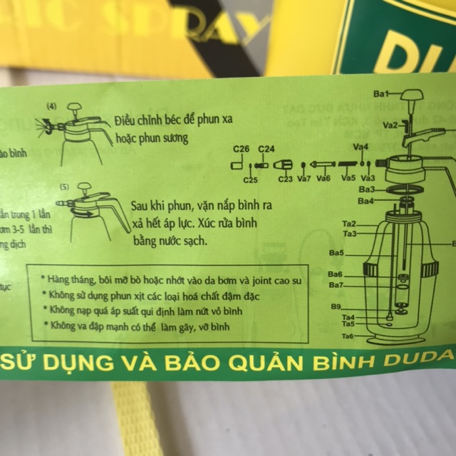 Bình tưới cây bình sịt nước tưới cây 2 lít  DUDACO