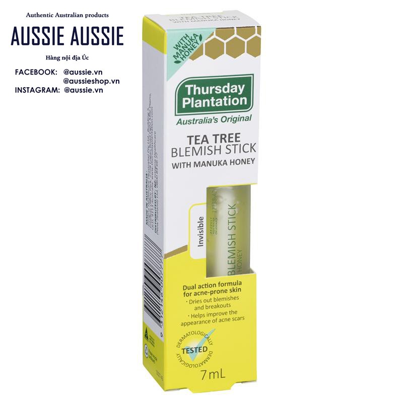 Gel tràm trà Úc chấm thâm mụn và ngừa mụn Thursday Plantation Blemish Stick 7ml aussie.vn