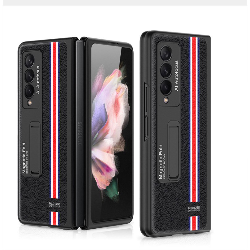 Z Ốp Điện Thoại Vân Sọc Sợi Carbon Trơn Có Giá Đỡ Đa Năng Cho Samsung Galaxy Z Fold 3 Z Fold 2 Fold 3