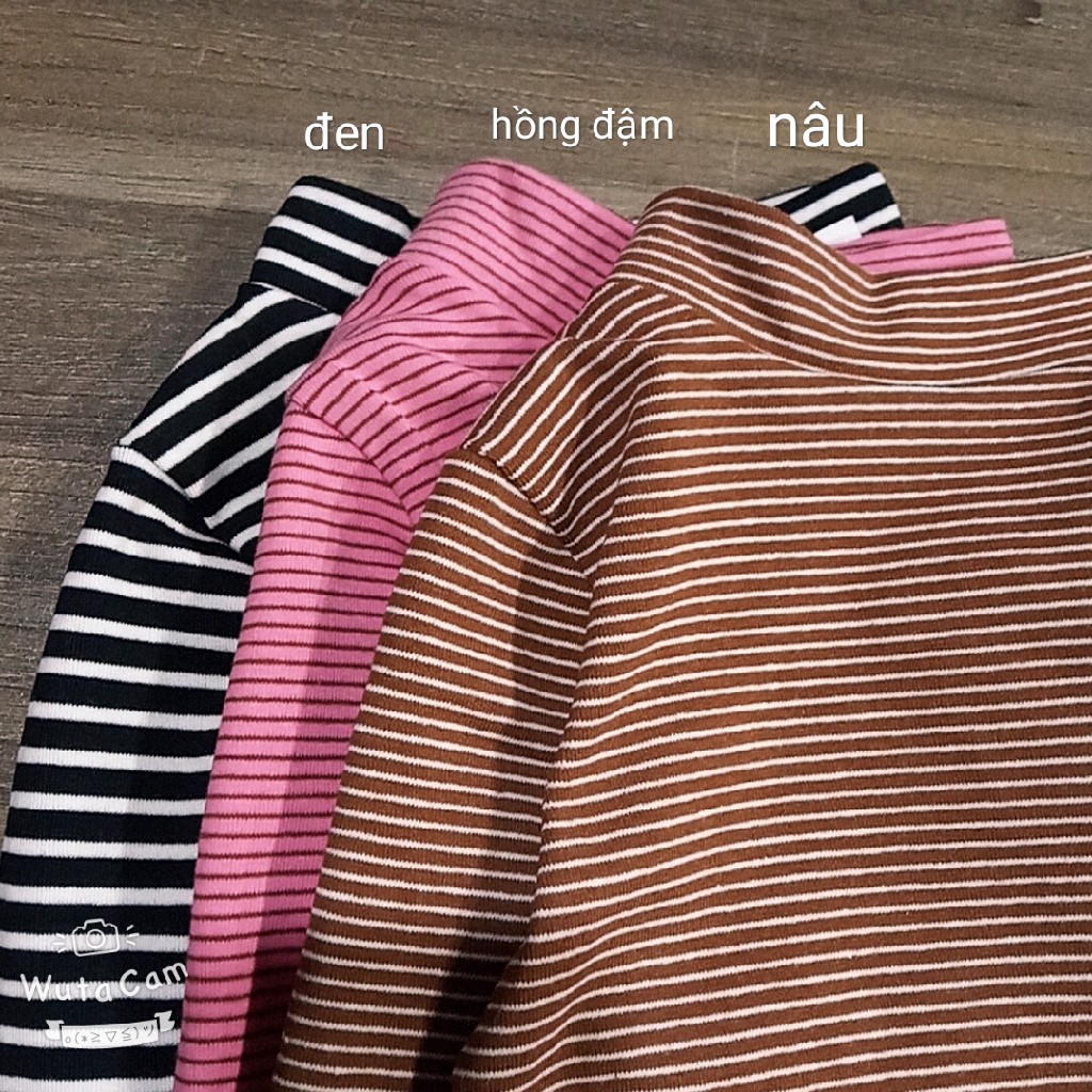 Áo cotton len kẻ cổ cao giữ nhiệt chất dày dặn cho bé trai và bé gái (HN 362) | WebRaoVat - webraovat.net.vn