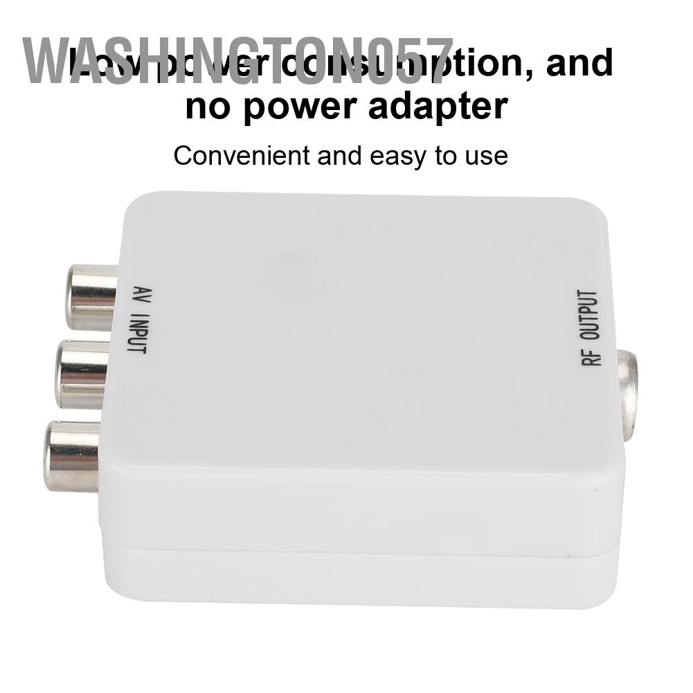 Washington057 AV to RF Mini Video Converter Box Driver-Free Adapter TV Signal Switcher 67.25Mhz 61.25Mhz