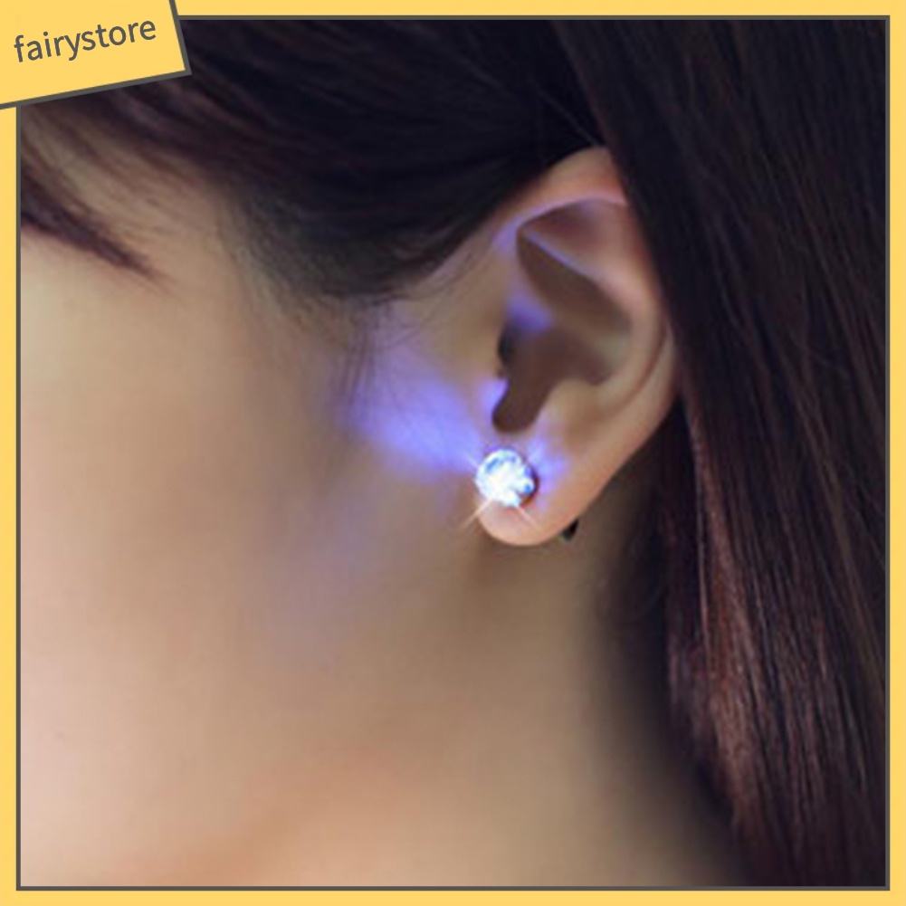 Cặp khuyên tai đính đá tích hợp đèn led