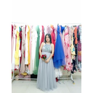 Đầm cổ yếm lấp lánh