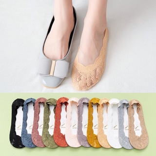 Vớ thuyền vải ren họa tiết hoa sang trọng mang giày lười cho nữ