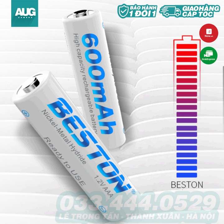 Pin sạc AAA (3A) BESTON , Pin đũa sạc dung lượng 1100mAh, 600mAh, 800mAh, 1300mAh - Pin 1.2V (BẢO HÀNH 1 NĂM)