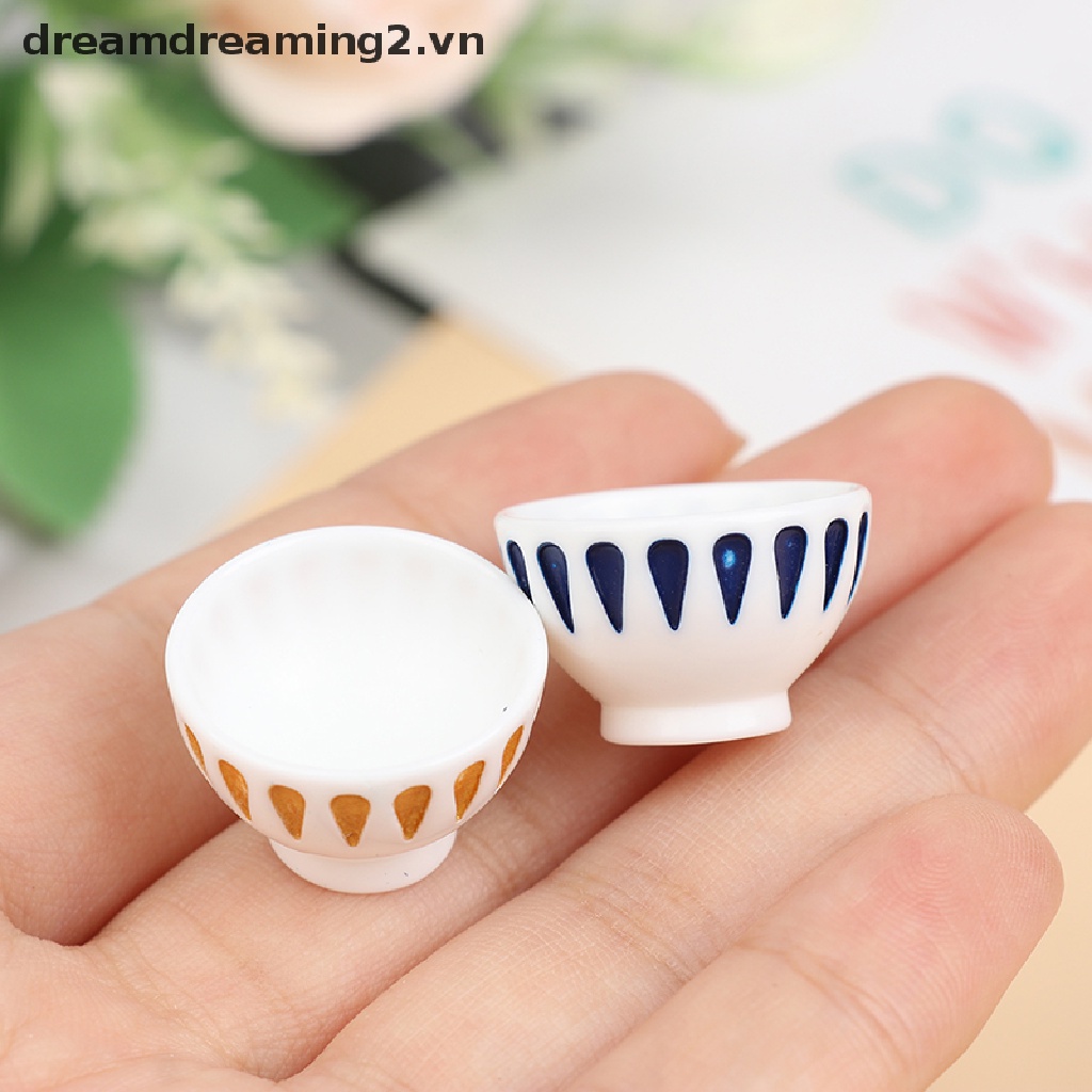 Set 4 món mô hình đồ chơi nhà búp bê mini hình tròn 2.vn 1/12