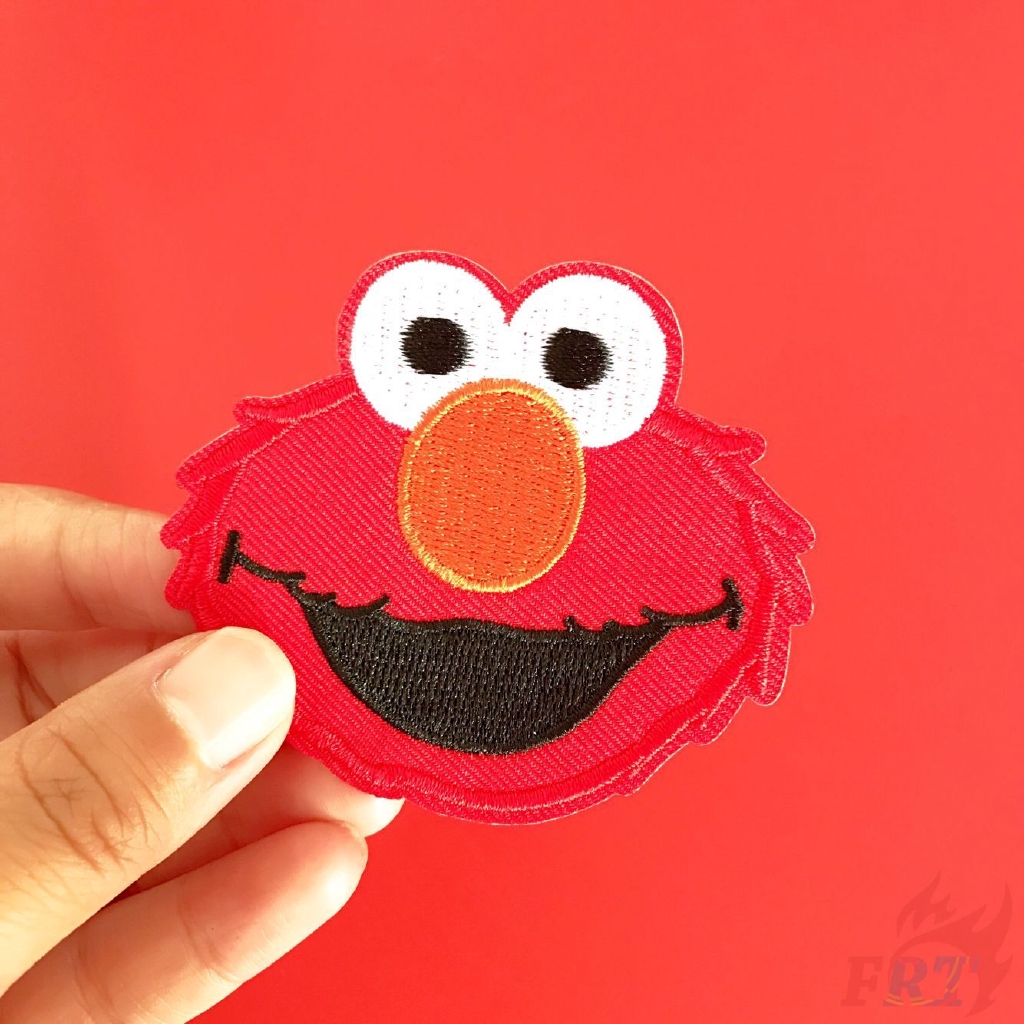 Miếng vá trang trí quần áo dạng ủi/thêu hình Elmo/Cookie Monster DIY