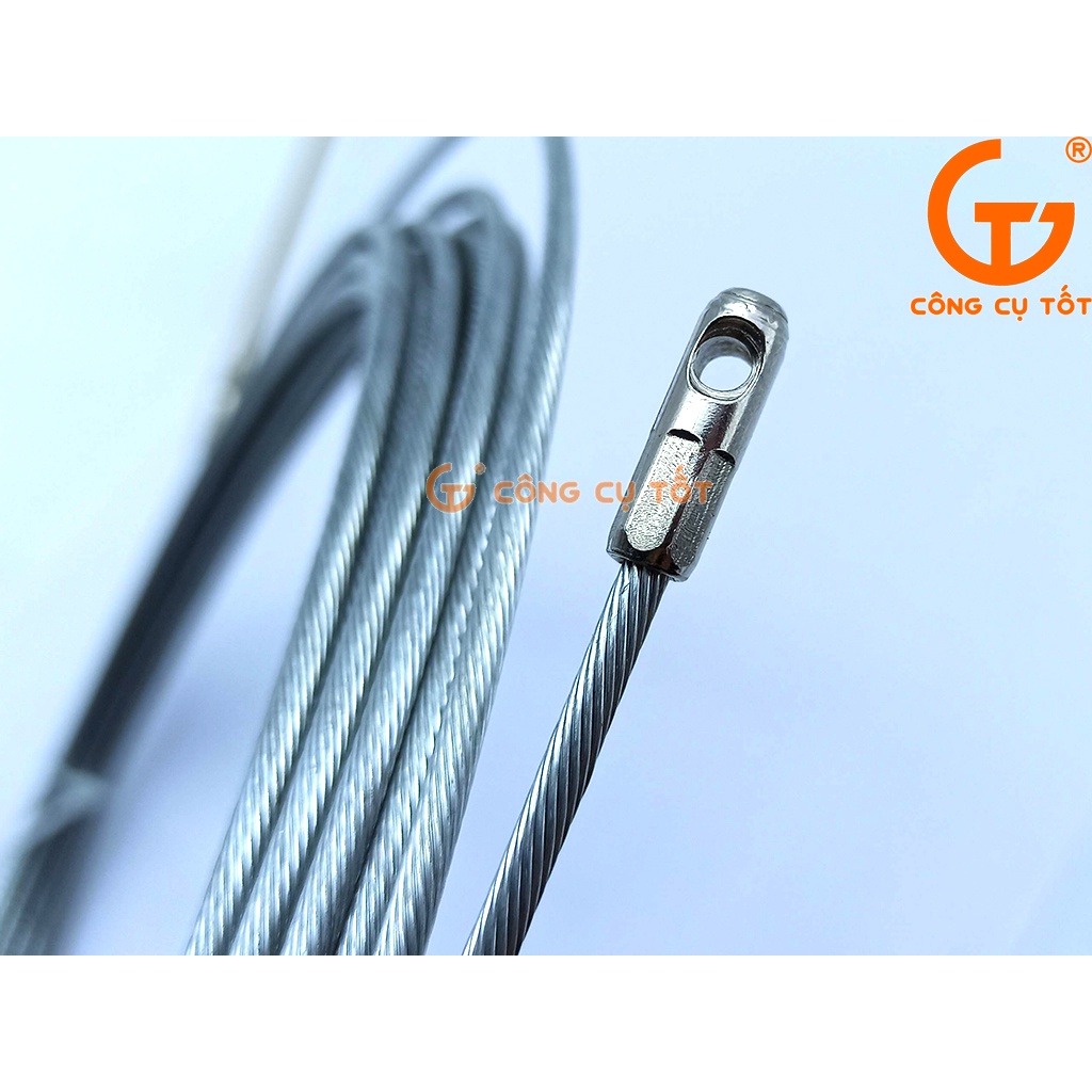 Dây mồi luồn ống sợi cáp trần 3.3 ly đầu bánh xe dài 30m