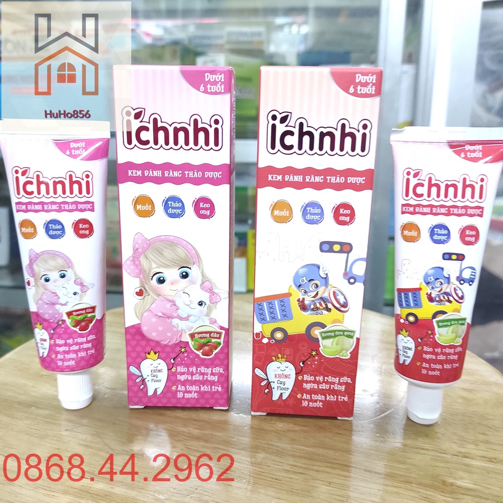[Chính hãng] Kem Đánh Răng Trẻ Em Ích Nhi Cho Trẻ Dưới 6 Tuổi - Bảo Vệ Răng Sữa, An Toàn Khi Lỡ Nuốt