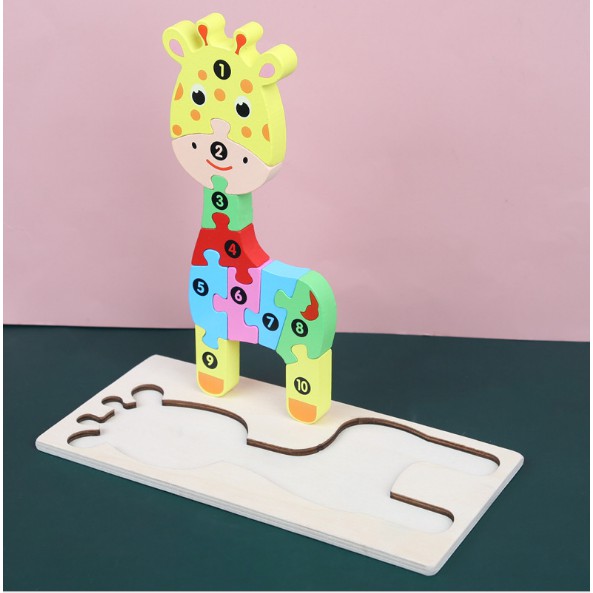 Đồ chơi tranh nối 10 số chọn mẫu cho bé MS2 tranh nổi 3d gỗ nối tiếp