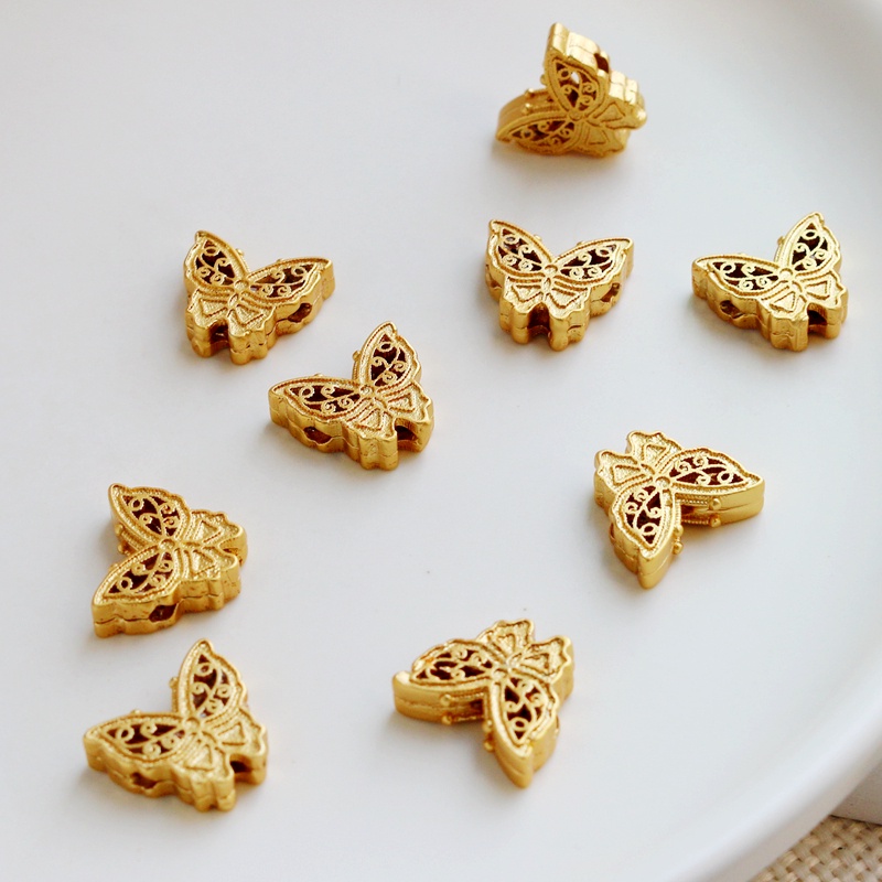 Chuỗi hạt vàng 18k 11*13mm hình bướm