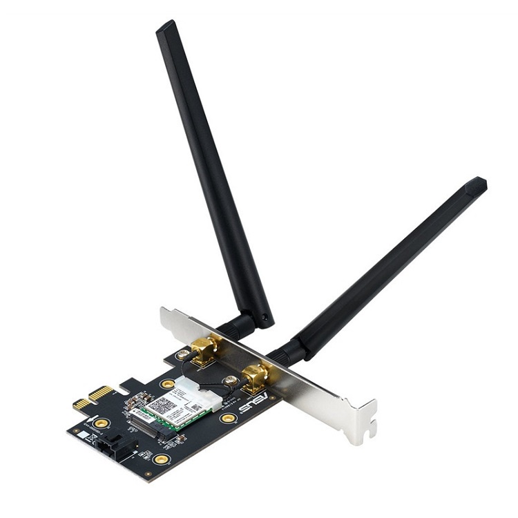 Card mạng không dây PCI Express Asus PCE-AX3000, WiFi 6 (802.11ax), chuẩn PCI-E tốc độ 3000Mbps