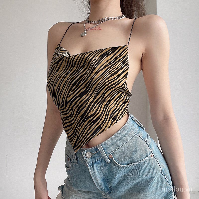 Áo Hai Dây Hở Lưng In Họa Tiết Ngựa Vằn Phong Cách Gợi Cảm Cho Nữ | BigBuy360 - bigbuy360.vn