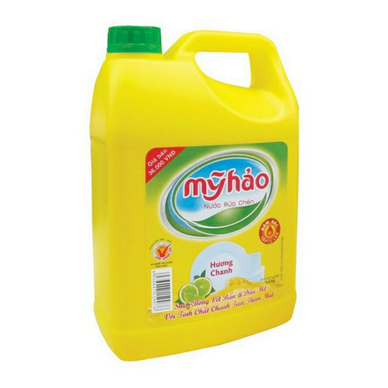 nước rửa chén mỹ hảo hương chanh can 1,6 lít