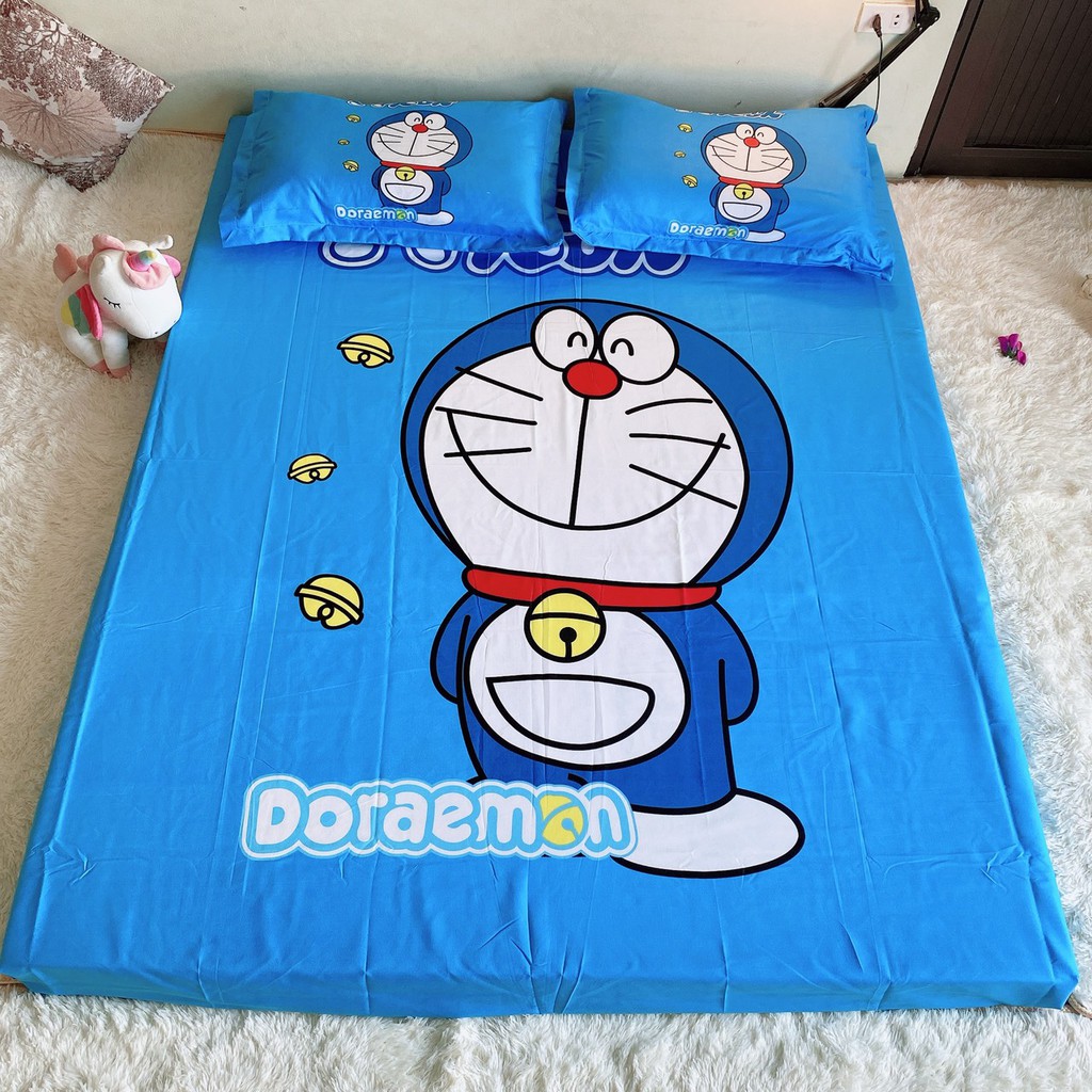 Ga gối hoạt hình - Set ga gối cotton hoạt hình cho bé Cotton Tina -  Doraemon chuông