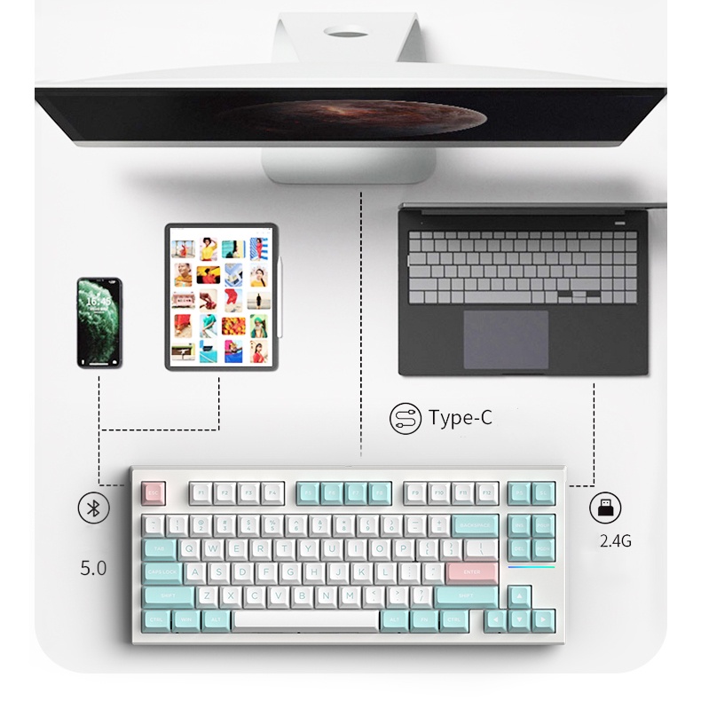 Bàn phím cơ không dây FL-Esport FL750 Hotswap, RGB, bảo hành chính hãng 12 tháng