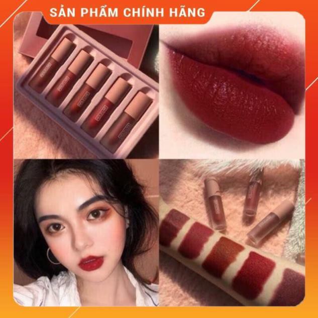 [HÀNG CHÍNH HÃNG] Set 5 Thỏi Son Kem Lì Mini Light Matte Lip Glaze Suite Dupe Fenty Beauty Giorgio Armani