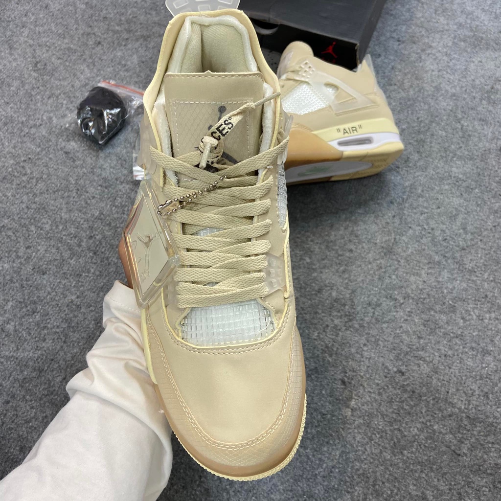 GIÀY THỂ THAO SNEAKER JORDAN 4 OFF WHITE, VÀNG NAM NỮ CỰC HOT