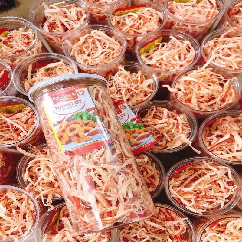 Mực Xé Hấp Nước Dừa Pet 250gr đồ ăn vặt ngon rẻ, chất lượng, freeship