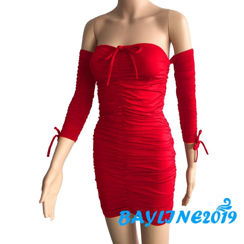 Đầm Ôm Body Trễ Vai Tay Áo Dài Rời Quyến Rũ Cho Nữ