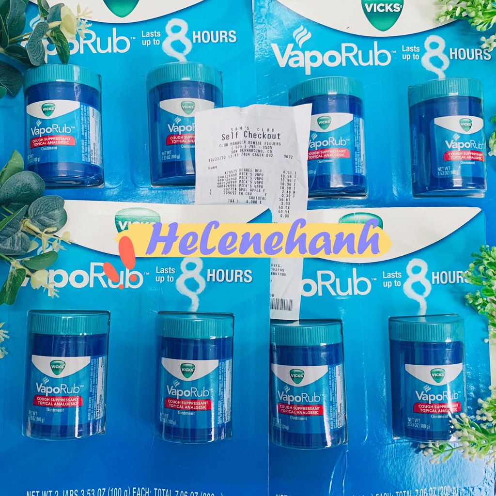 [Bill US] Dầu bôi ấm ngực giảm ho cho bé Vicks VapoRub 100g