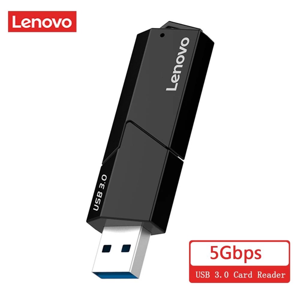 Đầu Đọc Thẻ Nhớ Lenovo D204 5Gbps USB 3.0 2 Trong 1 Tốc Độ Cao Hỗ Trợ Thẻ Nhớ 2TB