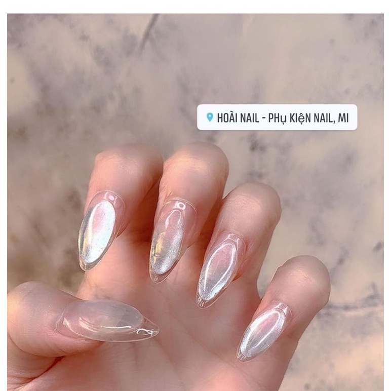 Tráng gương ánh trai trắng - phụ kiện nail